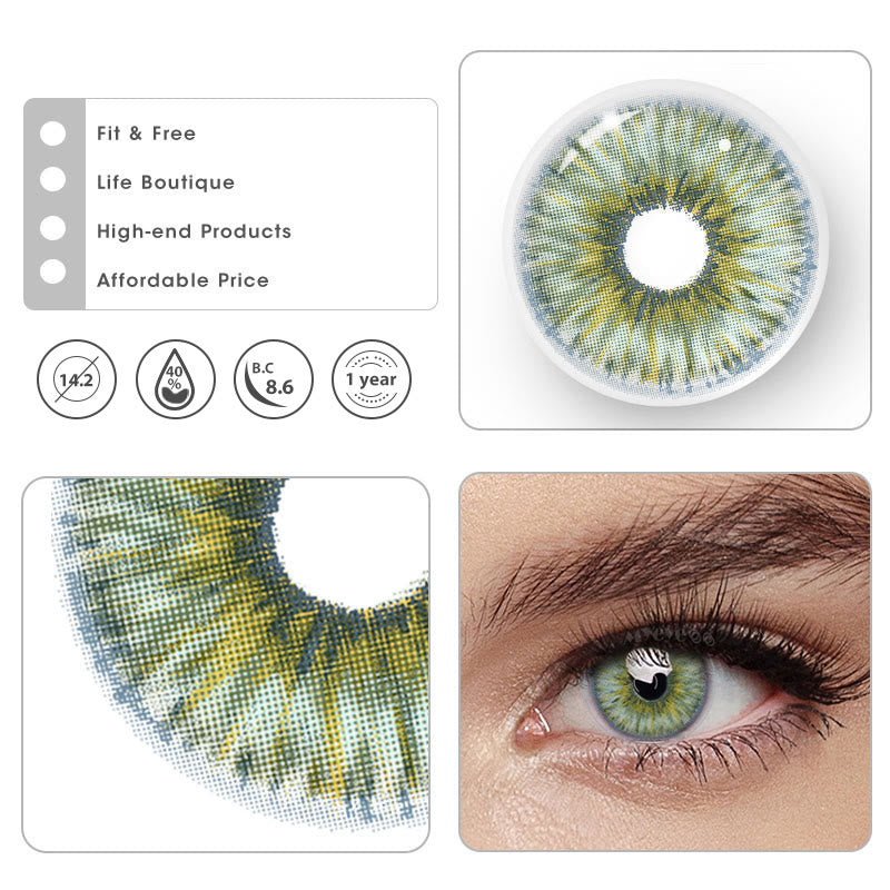 MYEYEBB Rebirth Cosmic Green Prescription Colored Contact Lenses