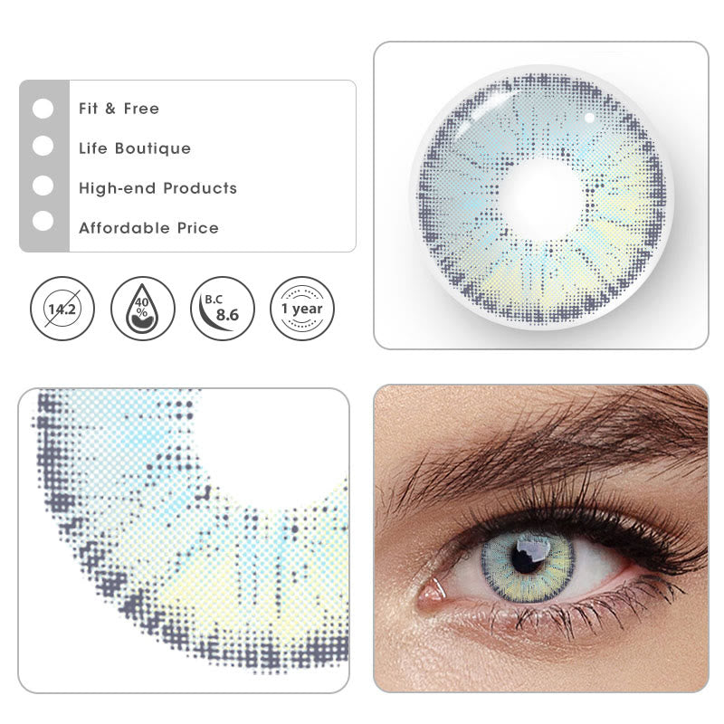 MYEYEBB Urban Blue Prescription Colored Contact Lenses