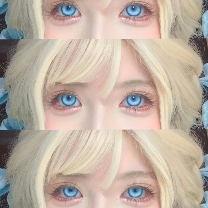 MYEYEBB Cyber Blue Prescription Cosplay Colored Contact Lenses | 6 Months | 1 Day