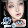 MYEYEBB Cyber Blue Prescription Cosplay Colored Contact Lenses | 6 Months | 1 Day