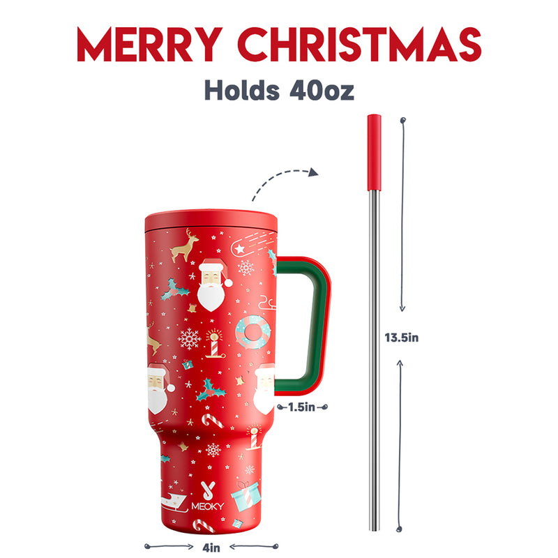 40oz Tumbler With Straw Christmas Limited Edition