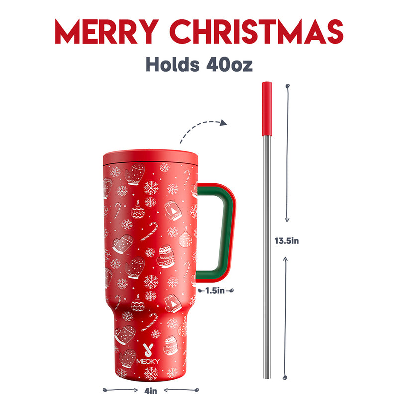 40oz Tumbler With Straw Christmas Limited Edition