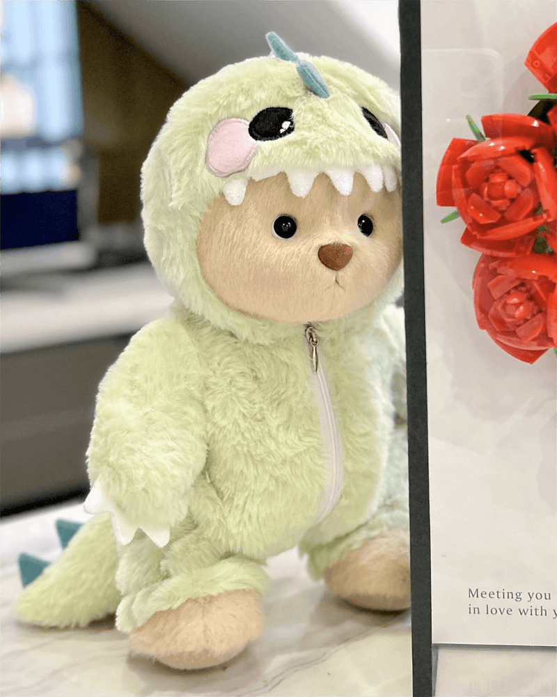 Furry Dino Bear | Handmade Jointed Teddy Bear Gift-Getahug