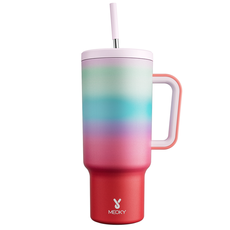 Meoky 40oz Tumbler with Handle and Straw Lid - Gradient