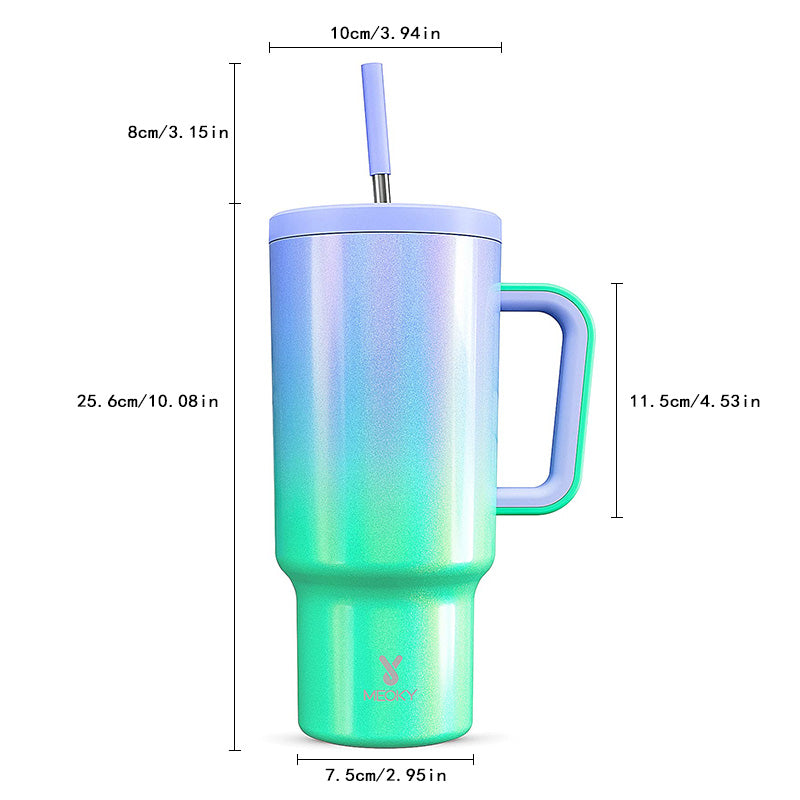 Meoky 40oz Tumbler with Handle and Straw Lid - Gradient