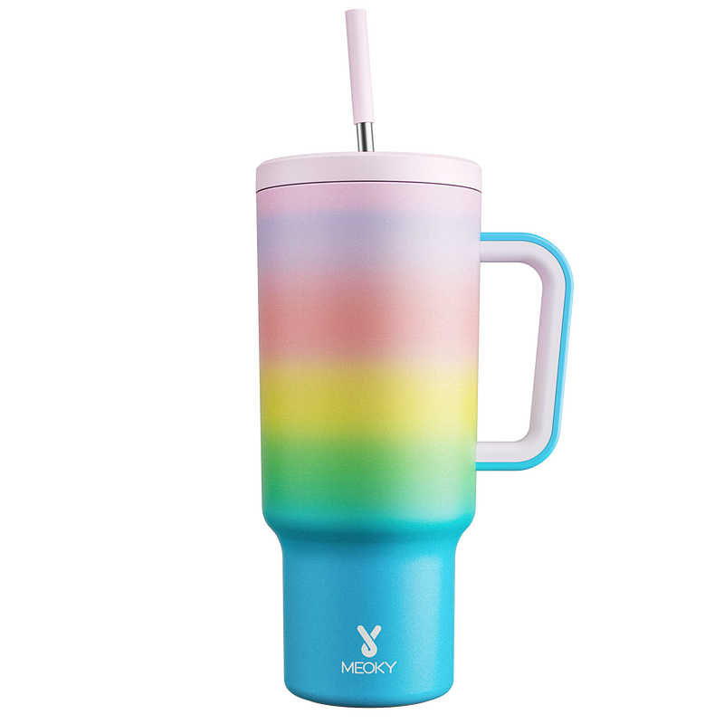 Meoky 40oz Tumbler with Handle and Straw Lid - Gradient