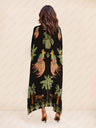 Unique Drop Shoulder Sleeve Coconut Tree Printed Dress